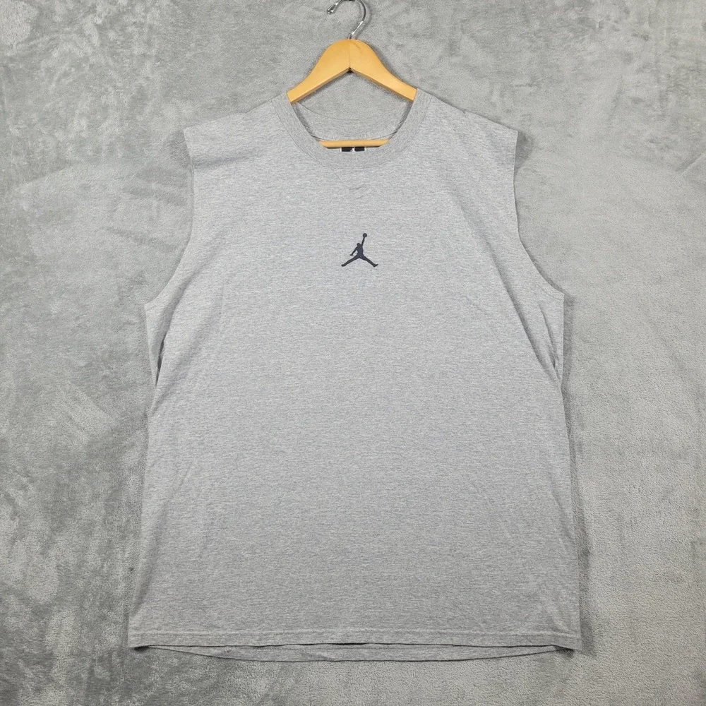 Vintage Air Jordan Sleeveless Shirt Men XL Gray Air Jordan XV 15 Graphic T-Shirt